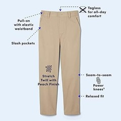 NEW French Toast Relaxed Fit Pull On Pants Black Size 14 (Standard & Husky)