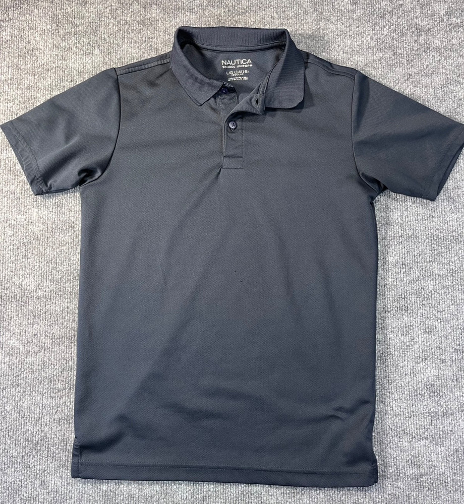 Nautica Boys School Uniform Polo Shirt Black Size L/G 14/16