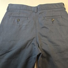 Lands End Dress Navy Blue Pants Boys 12 Husky Chino Uniform Flat Front School