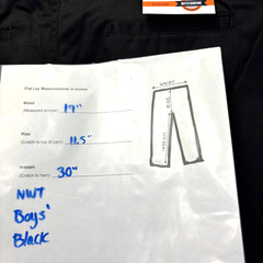 NWT Smith’s Boys Uniform Pants Youth Size 20 Black Flat Front Adjustable Waist