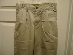 Cherokee School Uniform Size 16 Cotton Boy Beige Pant Adjustable Waist 3 Pockets
