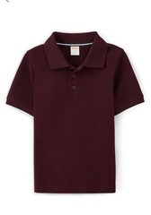 GYMBOREE Play Proof Boys Burgundy Stain-Resistant Polo Uniform Shirt
