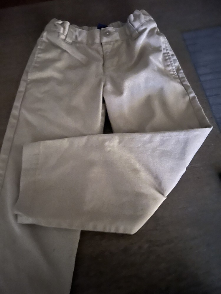 LANDS END Khaki School Uniform Perfect Chino Pants Boys 4