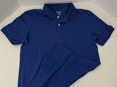 PLACE Boys Blue Polo Shirt XL/TG 16 Uniform Short Sleeve Solid Button