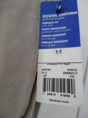 George Boys School Uniform Pants Size 14 Flat Front NWT adj waist, Double knee
