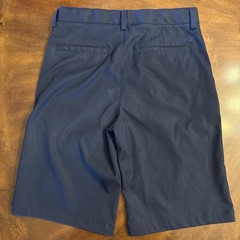 LANDS END Navy School Uniform Plain Front Chino Shorts Boys 14
