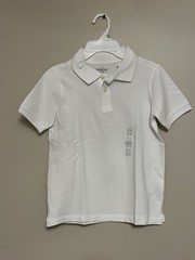 NEW Oshkosh Boys Size 8 School Uniform Polo Style Shirt Short Sleeve White