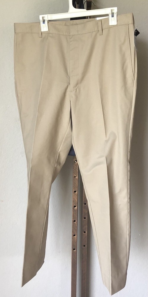School Uniform Khaki Size38 Husky Adjustable Fit Tom Sawyer Wrinkle Free