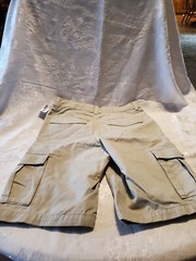 OLD NAVY Youth Boys Size 12 Khaki/Beige Cargo Shorts Adjustable Waist NWT *Spots