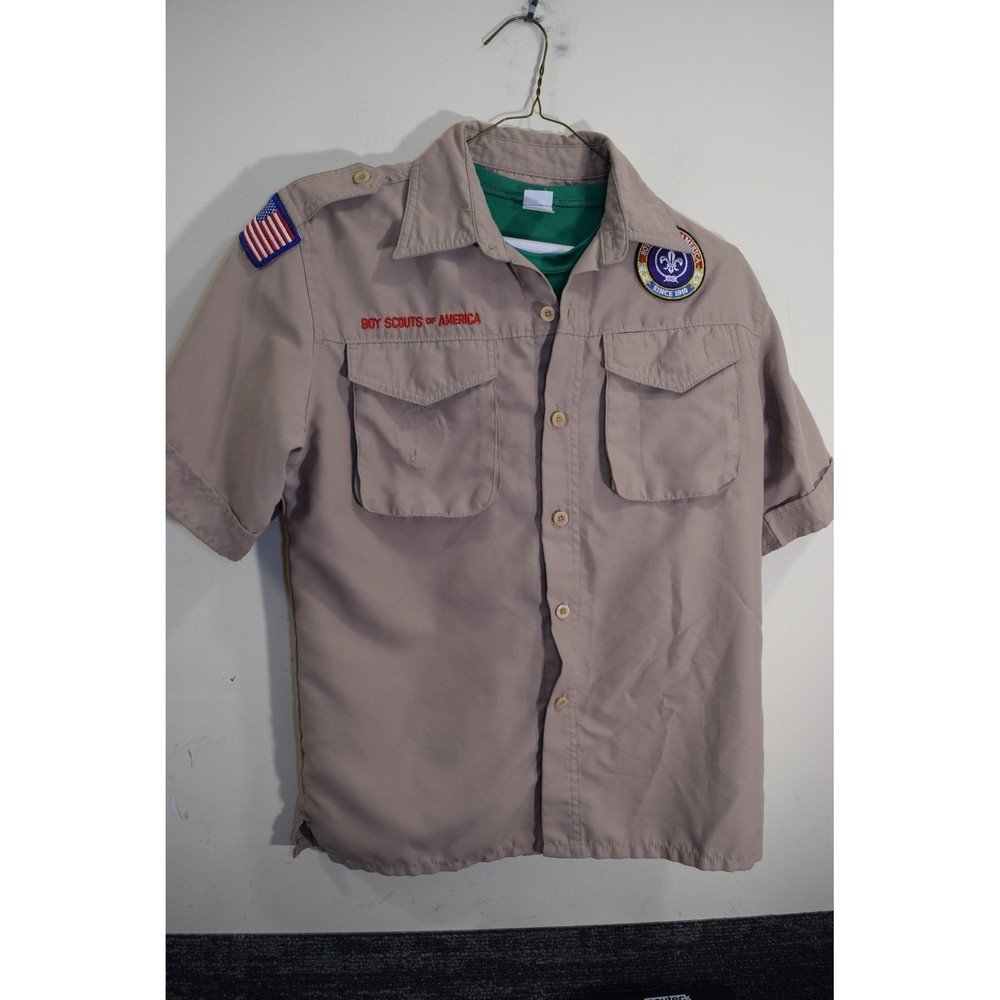 Boy Scout Official Uniform VENTED Shirt BOYS L + BONUS DC NCAC Webelos Quick Dry