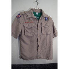 Boy Scout Official Uniform VENTED Shirt BOYS L + BONUS DC NCAC Webelos Quick Dry