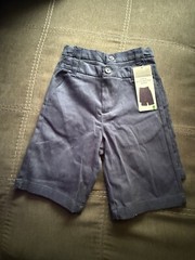 NWT blue navy school uniform pants shorts lot adjustable waist 6 pieces
