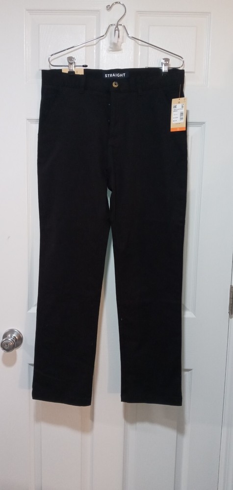 French toast relaxed Straight Black School Pants size 16 husky NWT