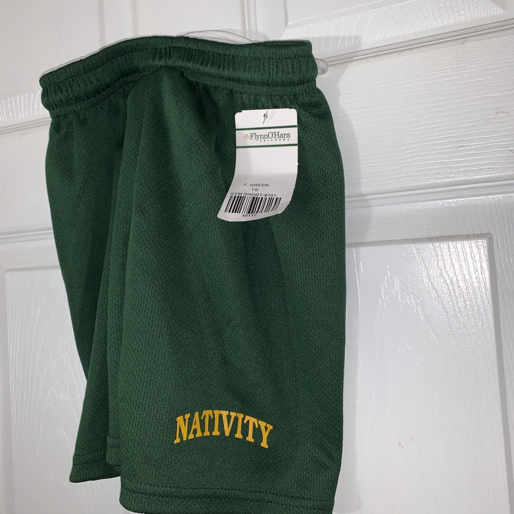 Flynn & O’Hara Shorts Youth Small Green Drawstring with Elastic Band NATIVITY