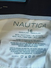 Nautica School Uniform Pants Boys 16 Regular Blue Stretch Waist Double Knee NWT