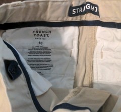 French Toast Boys Straight Khaki Adjustable Waist Pants School Uniform Size 10