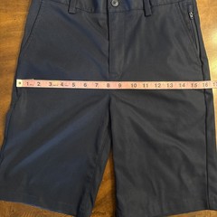 LANDS END Navy School Uniform Plain Front Chino Shorts Boys 14