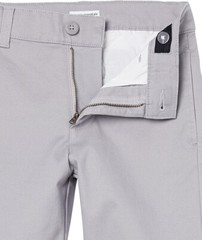 Amazon Essentials Boys’ Uniform Flat-Front Short 2Pk, Adjustable Waist, Gray 12H