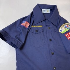 Boy Scouts Of America Youth MED Uniform Shirt Blue South Tx Council Patches652