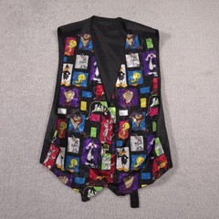 Vintage Looney Tunes Vest Boys Large Black Multicolor Cartoon Character 90s