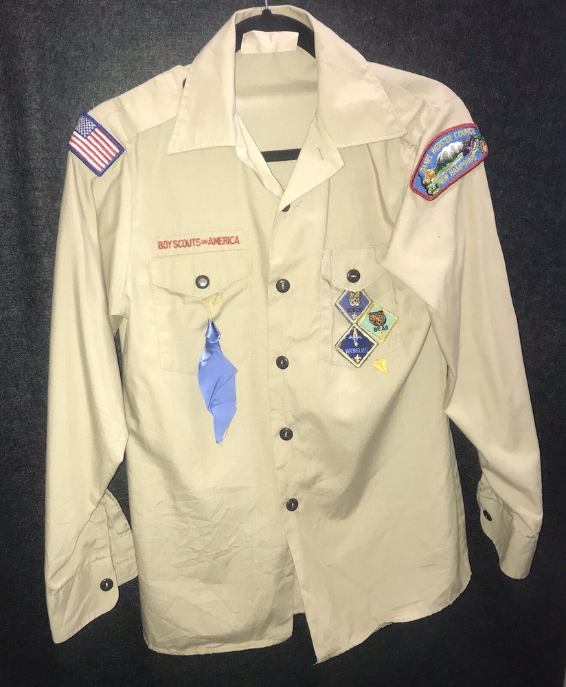 Boys Scouts of America Vintage Official Uniform Shirt Youth Large 14-16 Khaki US
