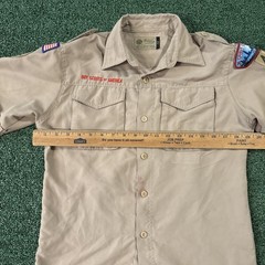 Vintage Boy Scouts of America Button Shirt Youth XL Uniform Patches Outdoors