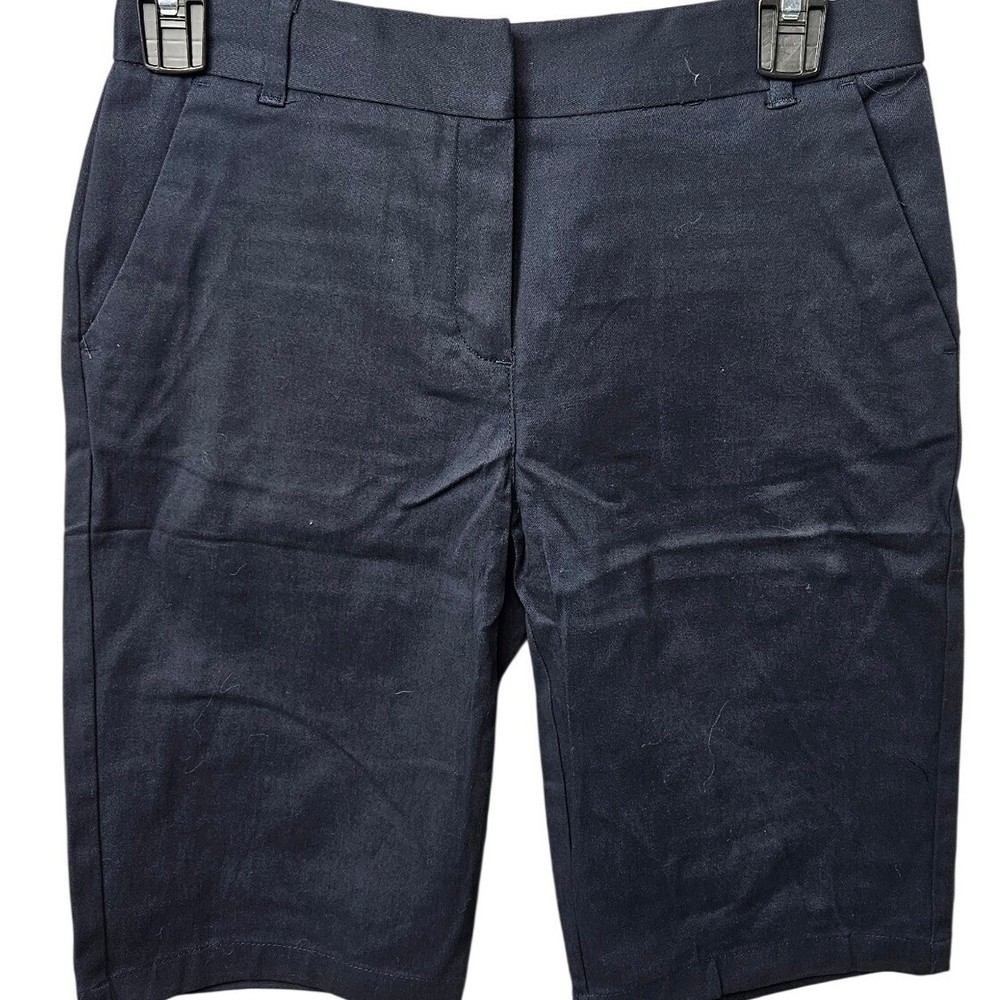 IZOD girls Navy Blue School Uniform Bermuda Shorts Slim Fit Size 16 Slim NEW
