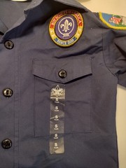 NWT Boy Scouts Of America Shirt Boys Youth S Blue Button Up Flag Uniform USA