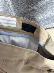 Lands End School Uniform Flat Front Zip Pocket Khaki Adj Waist Shorts Boys 14-15