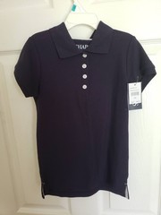 Girl’s School Uniform – Navy Blue Polo Shirt & Khaki Long Pants – Size 6