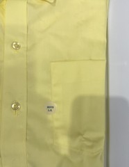 NWT Boys Light Yellow Long Sleeve Button Up Uniform Shirt Point Collar Size 18