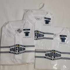 Galaxy School Uniform Boys Polo Shirt Size 14 White Short Sleeve