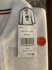 French Toast Boys Size M Long sleeve Collared White Polo Shirt Uniform