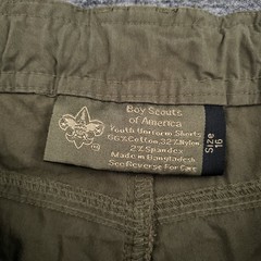 Boy Scouts of America Youth Uniform Shorts Boys 16 Green Scouting Uniform