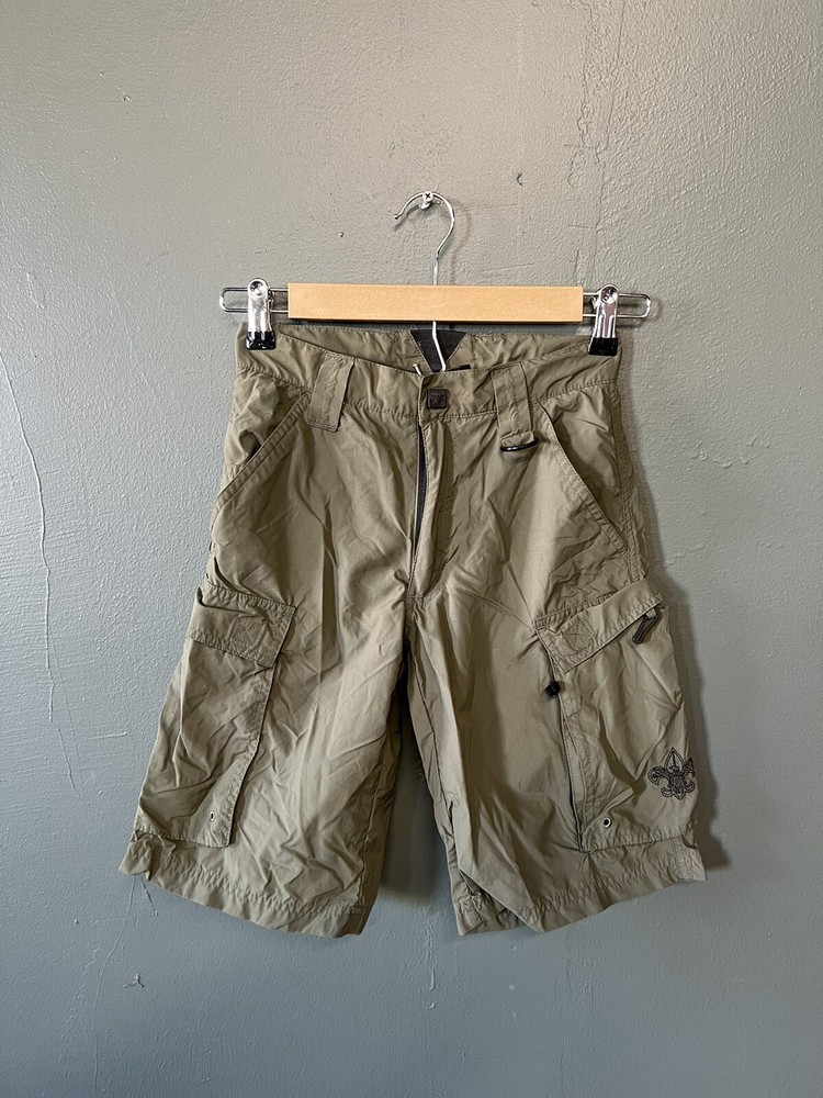 Boys Scout Of America Uniform Canvas Shorts Green Cargo Cotton Youth Large
