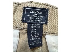 GAP Kids Boy’s Khaki Slim Straight Fit Pants Size 14 Flat Front GUC