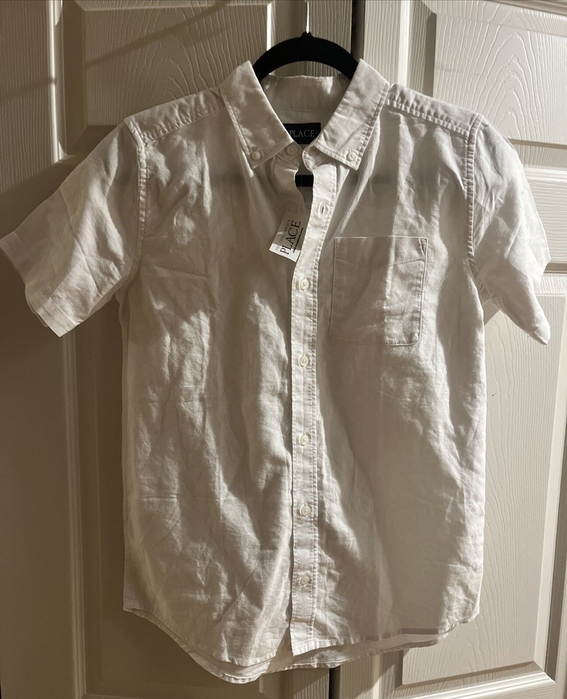 The Children’s Place Boy’s Uniform Button Up, White, XXL (16), 889705335088