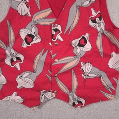 Bugs Bunny Vest Boys Large Red Looney Tunes Cartoon Graphic Waistcoat Novelty