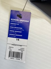 George Boys Cotton Blend Granite Gray Straight Fit School Uniform Pants 14
