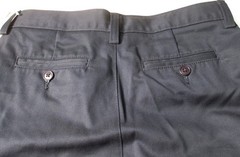 LANDS END Navy School Uniform Plain Front Chino Pants Boys 8 Slim NEW
