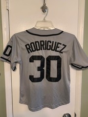 Boy’s The Sandlot Gray & Black Baseball Jersey #30 Rodriguez Size YTH S 8