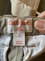 Boys’ Flat Front Stretch Uniform Skinny Fit Pants – Cat & Jack™ Khaki SZ 5 NWT