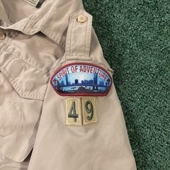 Vintage Boy Scouts of America Button Shirt Youth XL Uniform Patches Outdoors