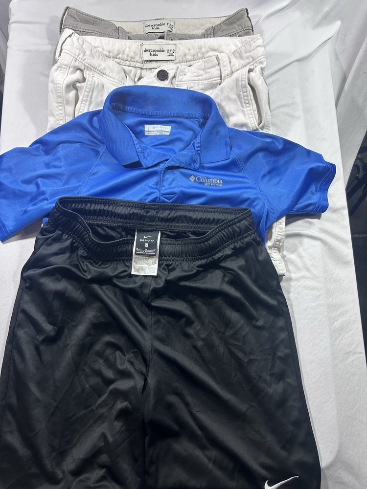 Boys 4 Pc Lot Nike Dri-FIT Columbia PFG Abercrombie Kids Size 11/12 M