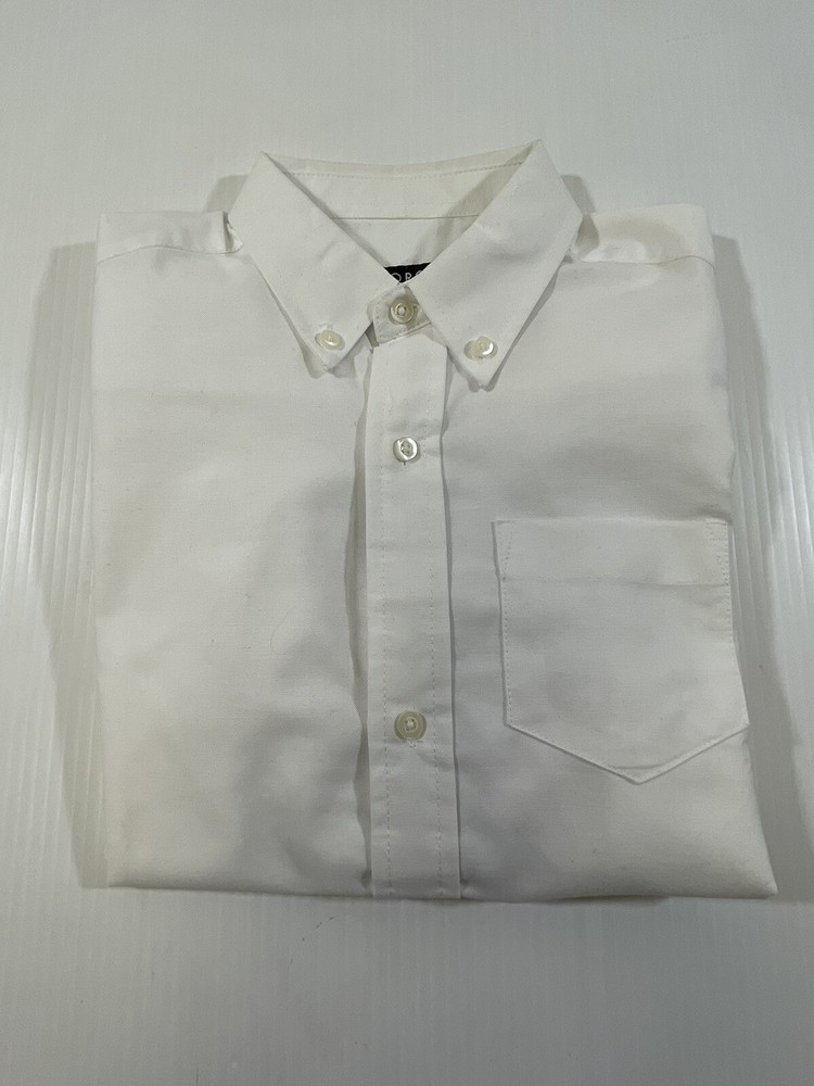 George Boys Cotton Blend White Long Sleeve Collar Oxford School Uniform Shirt L