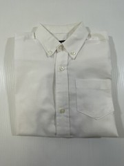 George Boys Cotton Blend White Long Sleeve Collar Oxford School Uniform Shirt L