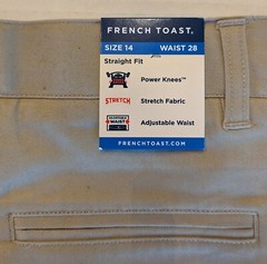 NEW Unisex French Toast School Wear Khaki Pants Size 14 28″ Waist Adjustable