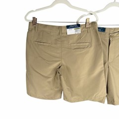 New 2 Pairs Nautica Shorts Boys 14H Husky Tan Khaki School Uniform Adj Waist