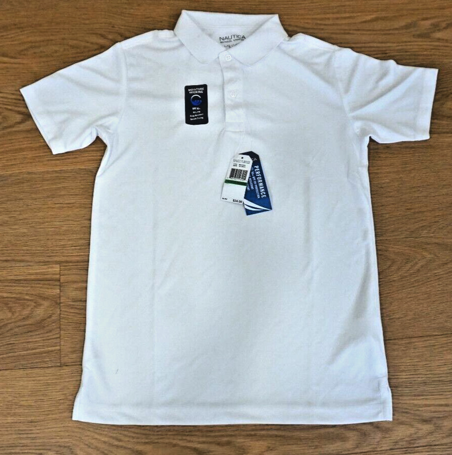 NAUTICA BOY’S PERFORMANCE SCHOOL UNIFORM UPF 50+ SZ.L/G(14/16) NEW