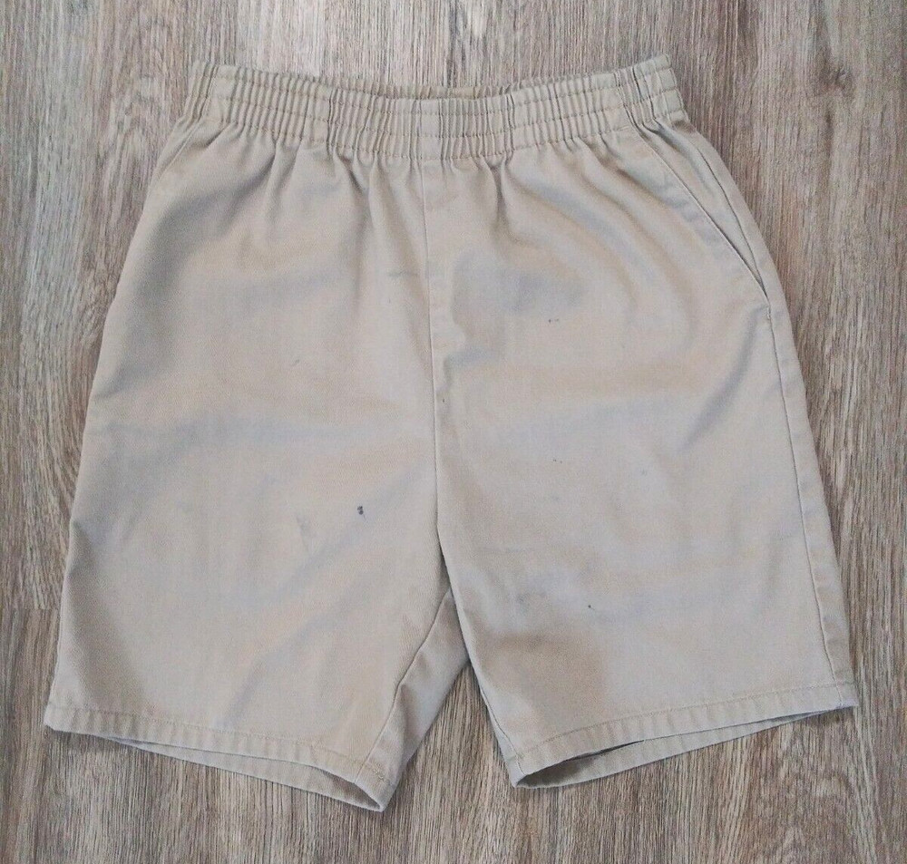 School Uniform Shorts Boys Size 10 Khaki Elastic Waist Band Unisex